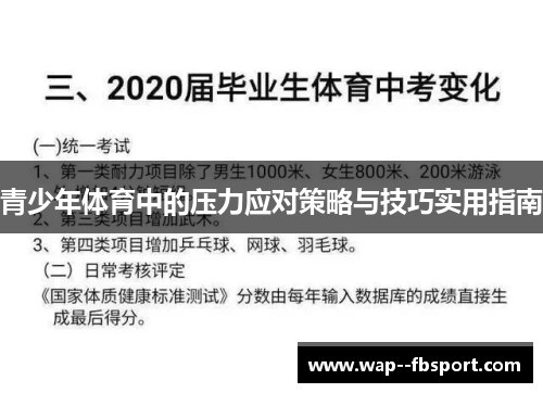 青少年体育中的压力应对策略与技巧实用指南